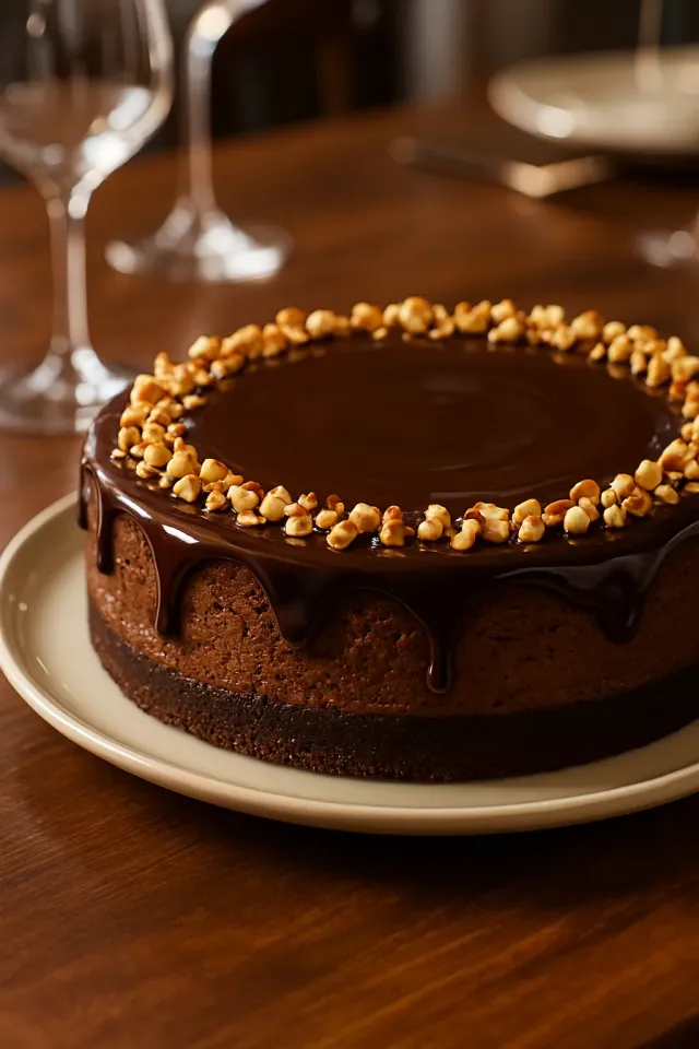 Bolo Mousse de Avelã com Cobertura de Chocolate