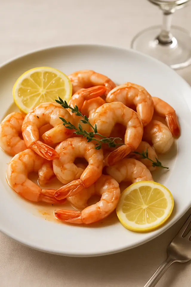 Креветки с лимонным маслом в sous vide