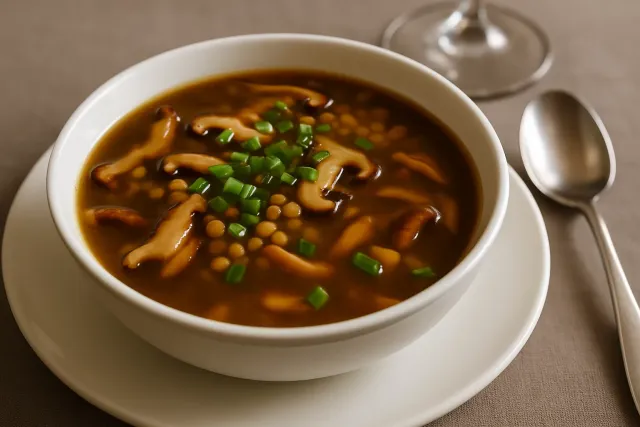 Sopa de Lentejas y Champiñones Vegetariana