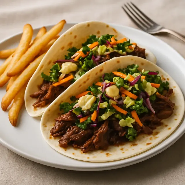 Basit Yavaş Pişirilmiş Kore Etli Tacos