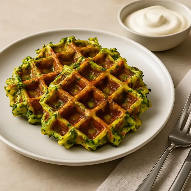 Waffles de Abobrinha (Waffles Verdes)