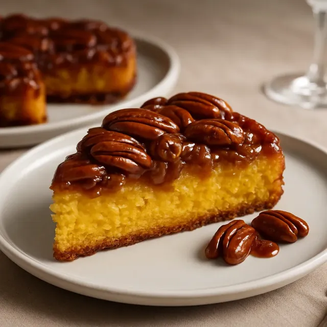 Bolo de Pecã Virado ao Contrário