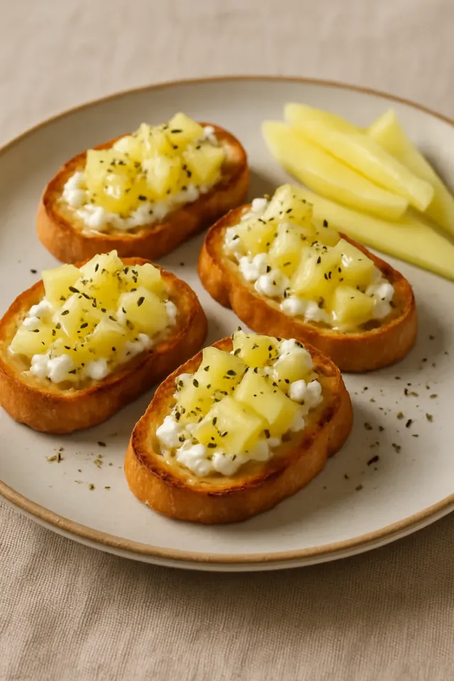 Bruschetta de Maçã com Queijo de Cabra