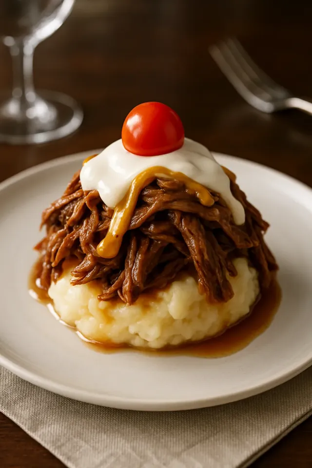 Sundae au bœuf chaud