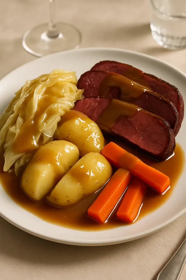 Boeuf mariné et chou avec sauce au Guinness®-Dijon