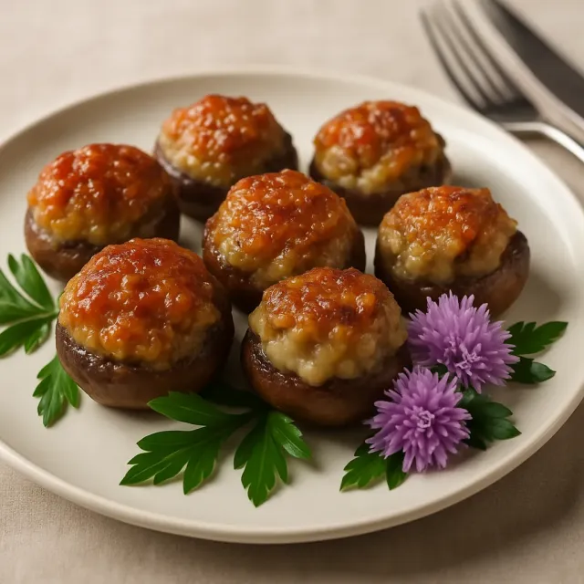 Champignons farcis à la saucisse