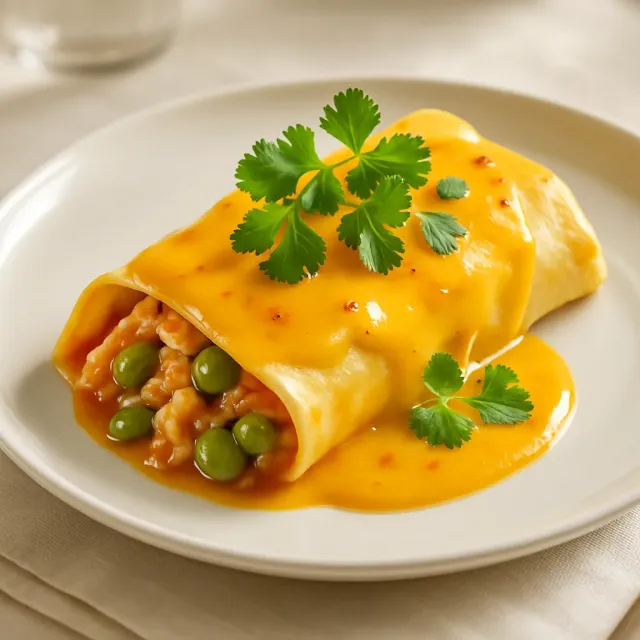 炉灶版青椒鸡肉玉米卷