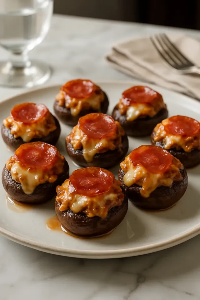 Champiñones Rellenos de Pizza