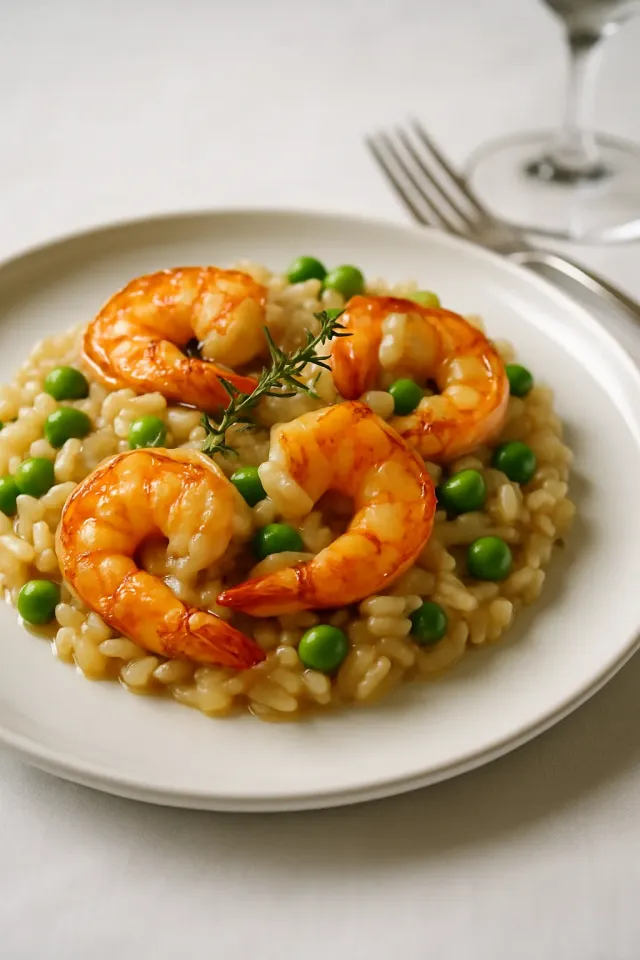 Instant Pot Shrimp Risotto with Peas