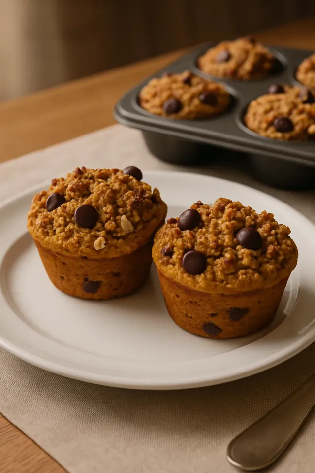 Pumpkin Banana Oat Muffins