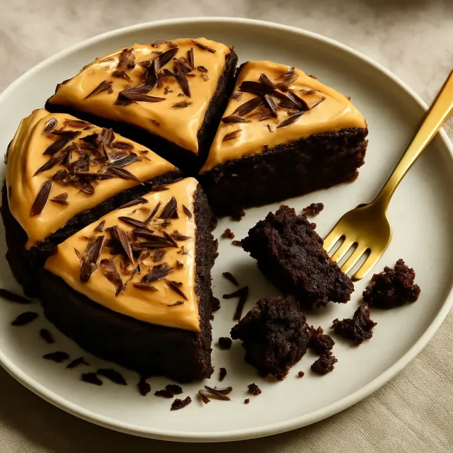 Mini Bolo de Chocolate Escuro na Fritadeira a Ar com Cobertura de Manteiga Marrom