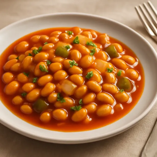 통조림 콩으로 만든 채식 구운 콩