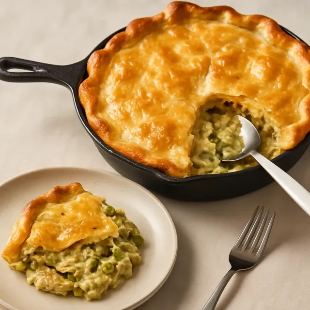 Bánh pot pie gà trắng với ớt