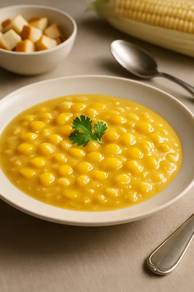 Chowder de Papa y Maíz al Microondas