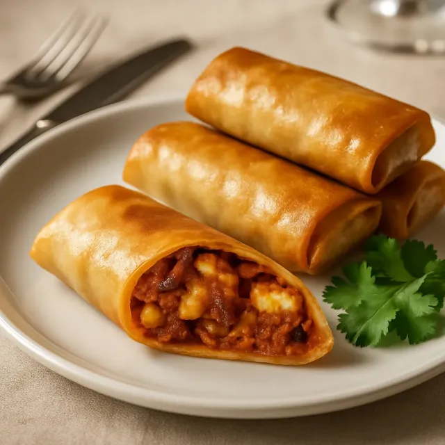 Easy Chicken Curry Egg Rolls