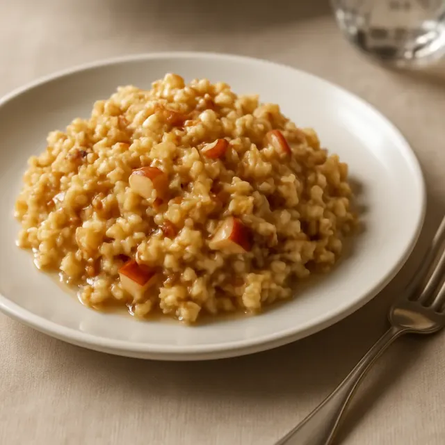 Fiocchi d'avena tagliati a pietra con cocco e noci pecan da preparare la sera prima