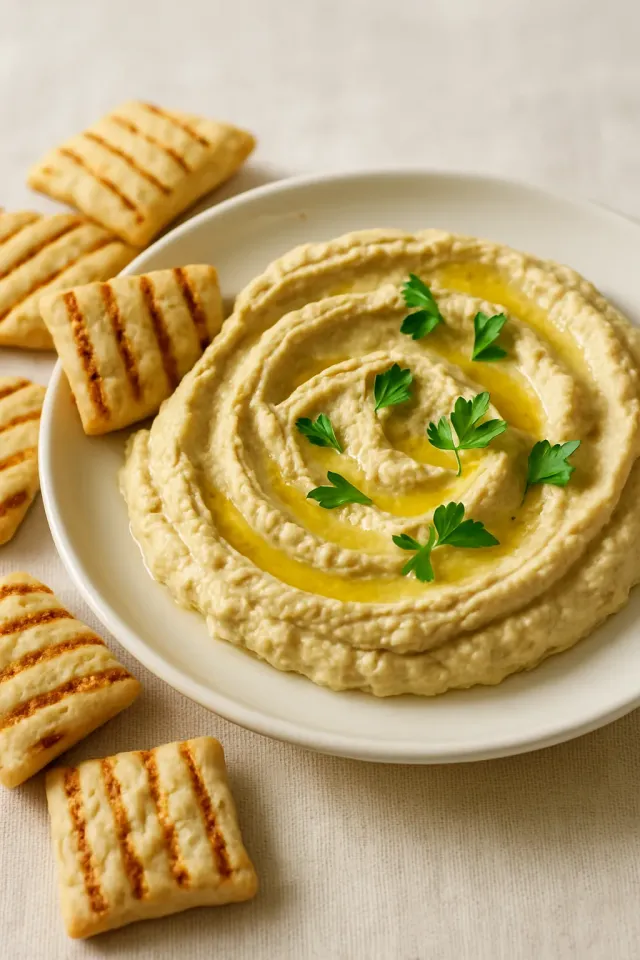 Knoblauch-Parmesan-Hummus