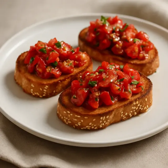 Bruschetta de Tomate e Rúcula da Jen