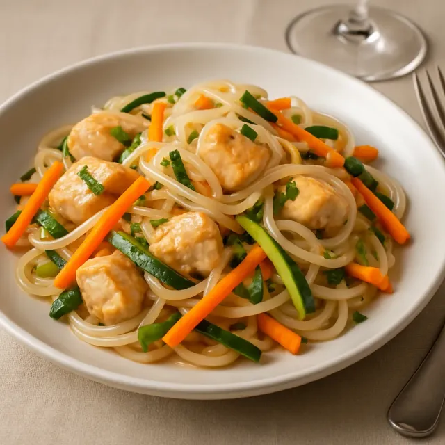 Fideos de Calabacín Estilo Pad Thai