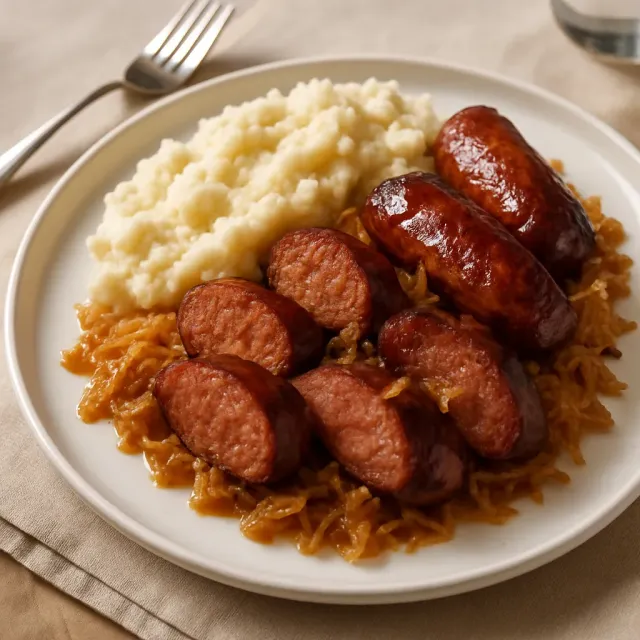 Slow Cooker Sauerkraut and Sausage