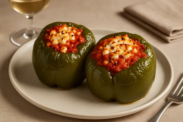Болгарские перцы с бараниной и фетой