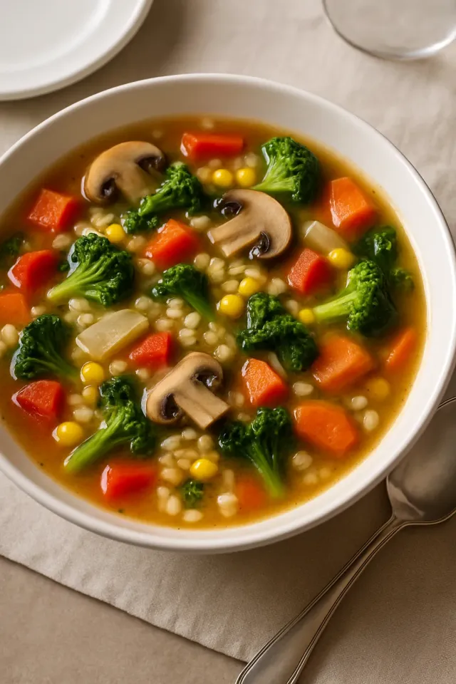 Pilz- und Gerstensuppe