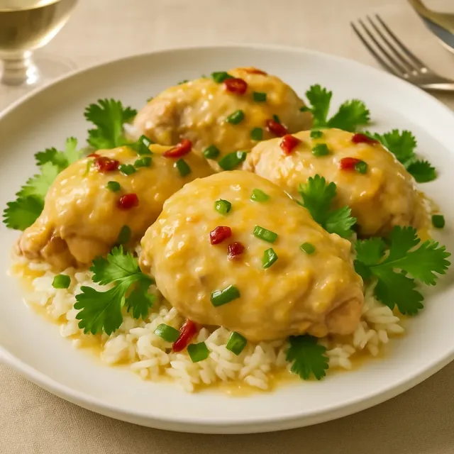 Muslos de Pollo al Vapor Inspirados en Tailandia