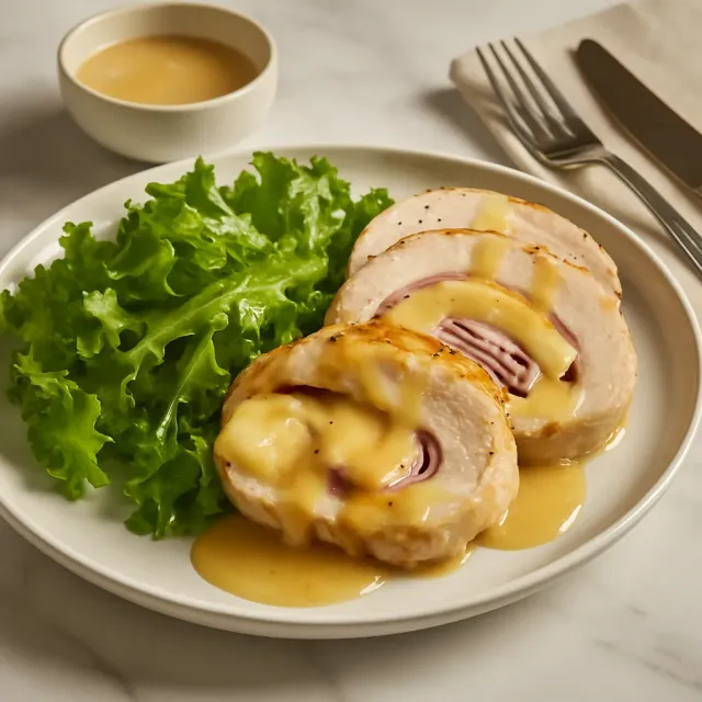 Cordon Bleu Rollups with Honey-Mustard Wine Sauce
