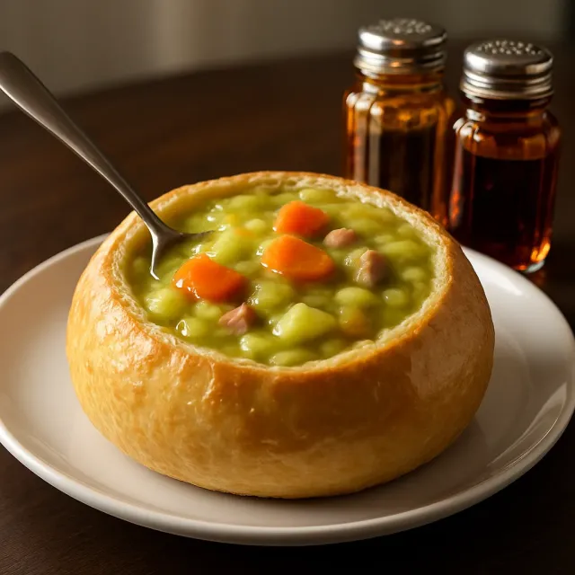 Slow Cooker Split Pea Soup with Bacon and Hash Browns