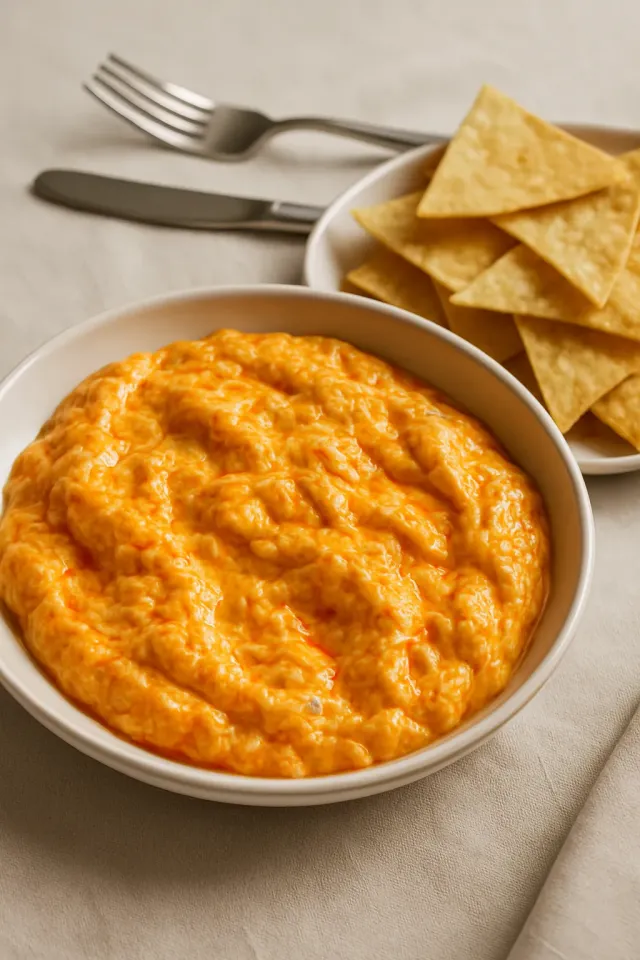Baked Buffalo Dip with Canned Chicken