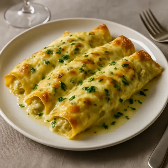 Enchiladas au poulet avec sauce aux piments verts (Salsa Verde)