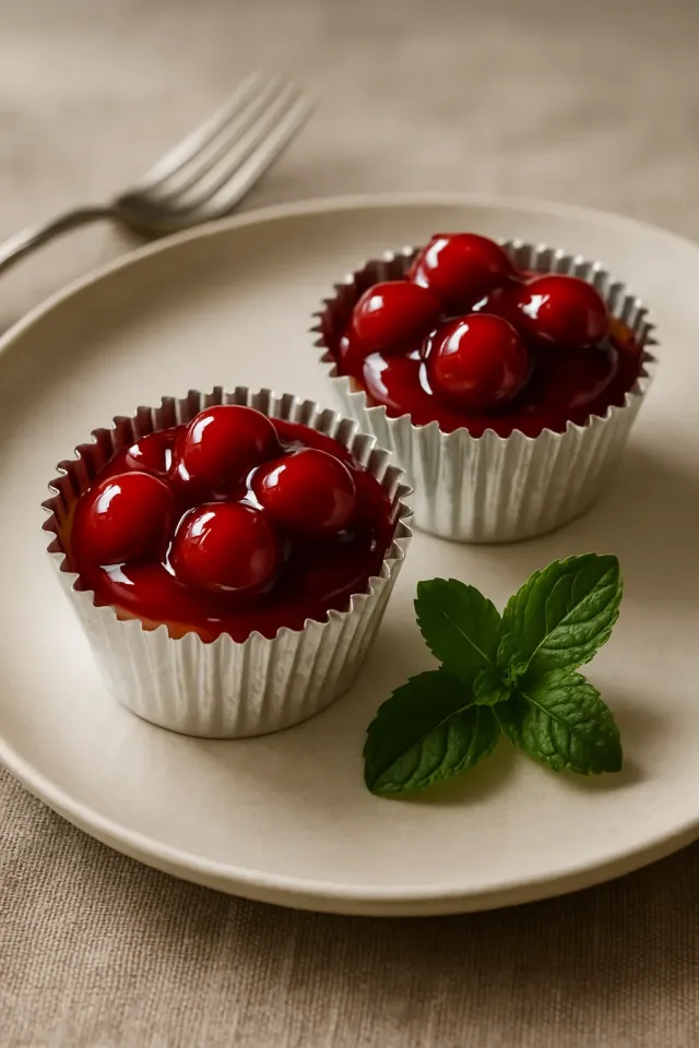 Cupcakes de Cheesecake com Cereja