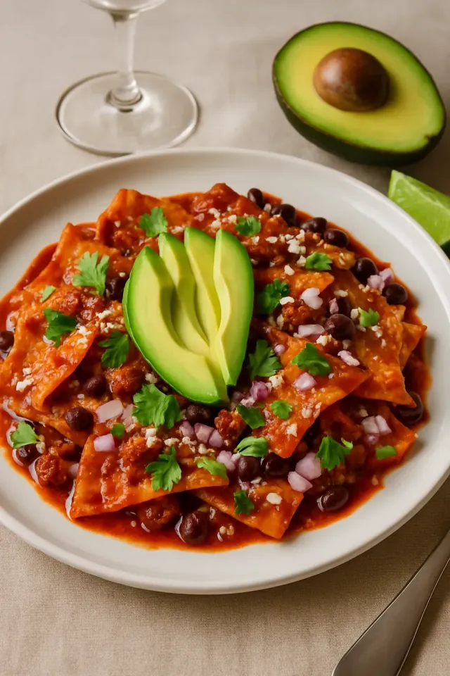 Quick Black Bean Chilaquiles