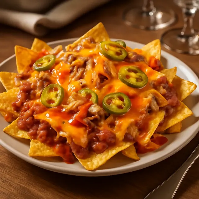 Nachos Gà với Đậu Refried