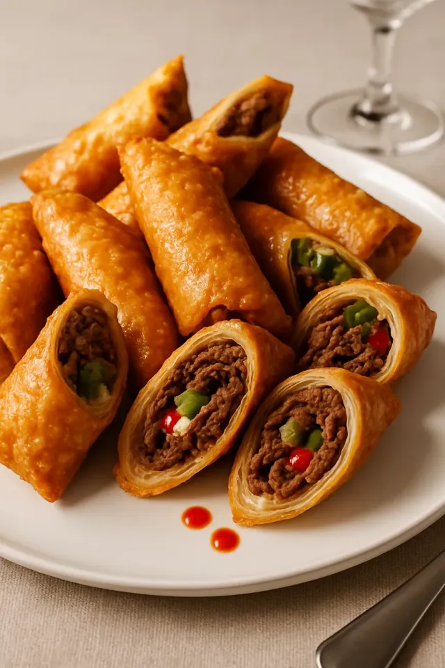 Rouleaux d'œuf au cheesesteak