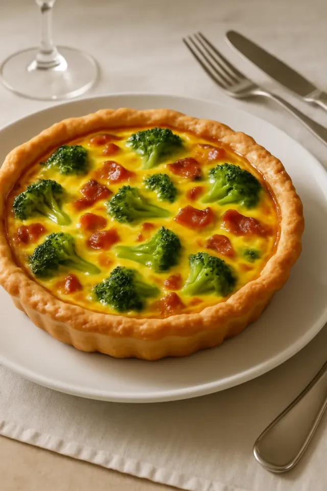 Quiche fácil de brócoli y jamón
