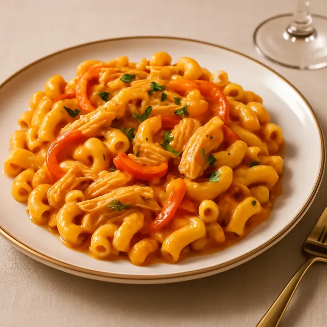 Macarrão e Queijo com Frango Buffalo