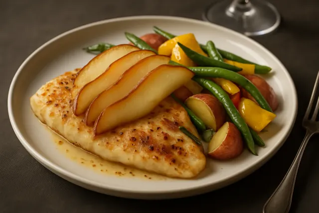 Facili Pacchetti al Forno di Tilapia Caraibica con Pere e Patate Arrostite da Festa