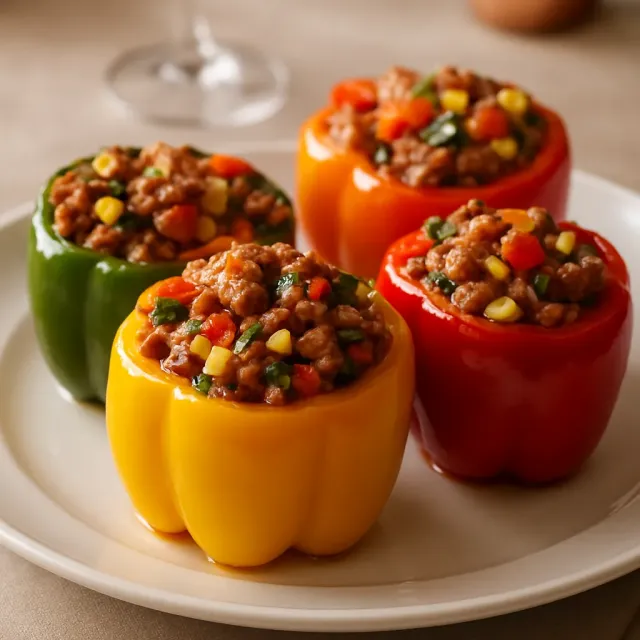 ターキーと野菜の詰めピーマン