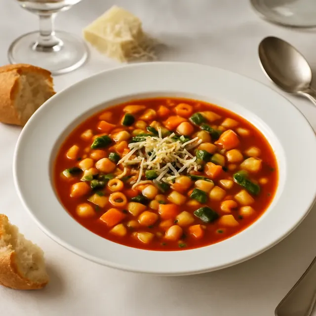 Klassische Minestrone-Suppe