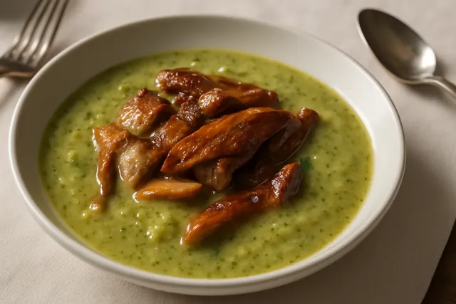 Topinambur-Lauch-Suppe mit Pilzen