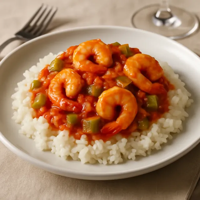 Étouffée de crevettes au micro-ondes