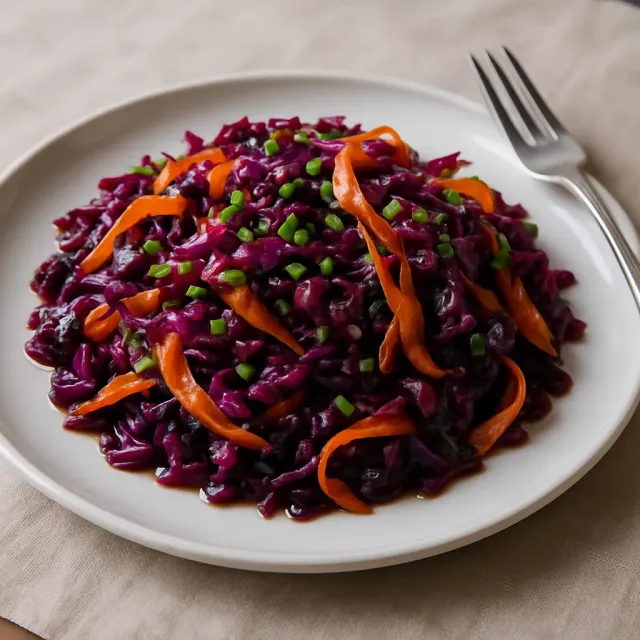 Salad Bắp Cải Đỏ và Cà Rốt Nướng