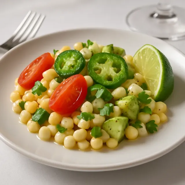 Salad Jagung dengan Vinaigrette Jeruk Nipis