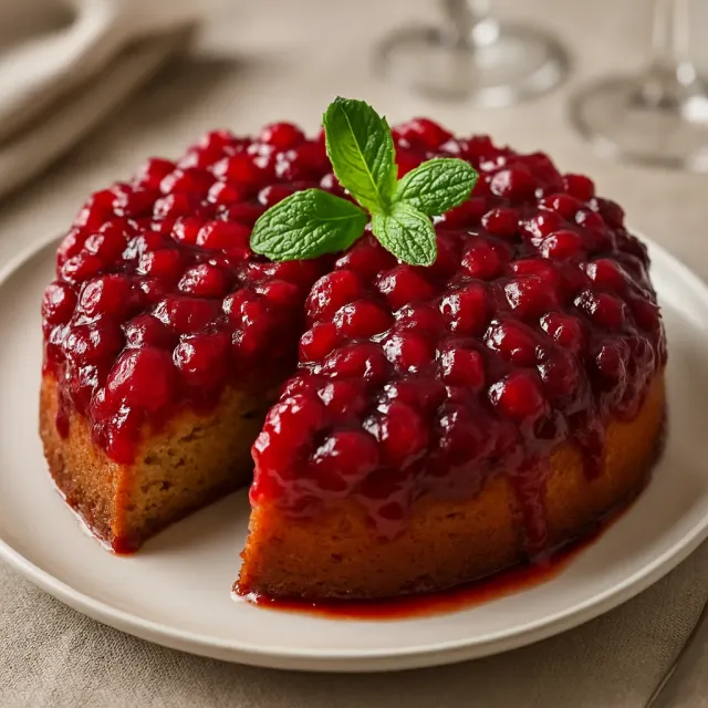Cranberry Upside-Down Sour Cream Cake