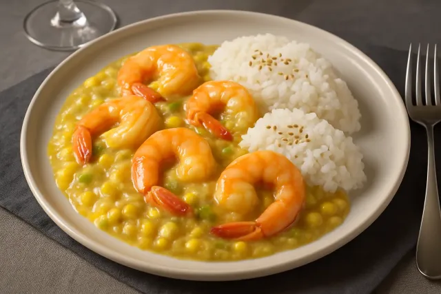 กุ้งในซอสกุ้งมังกร