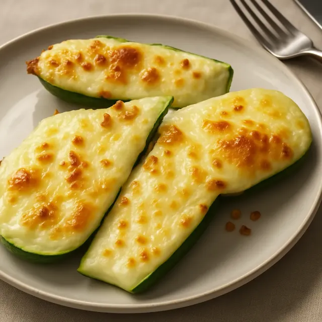 Cheesy Garlic Zucchini Steaks