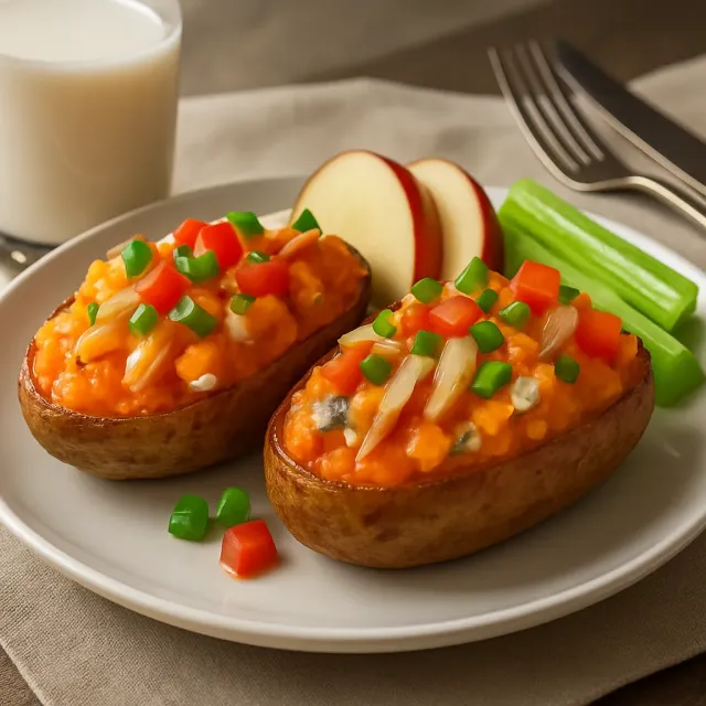 Potato Skins with Buffalo Chicken