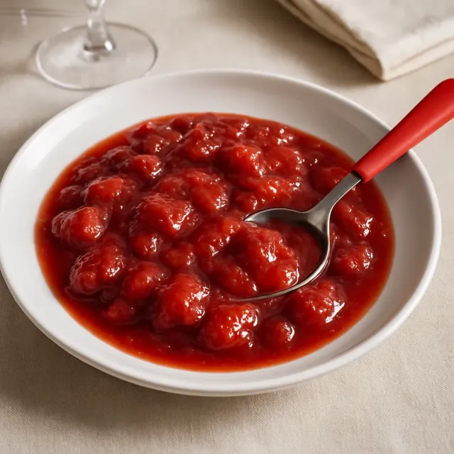 Receta de Olla Arrocera: Salsa de Manzana con Frambuesa
