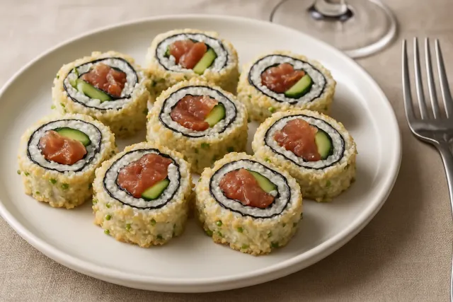 Low-Carb Blumenkohlreis-Sushi-Rollen